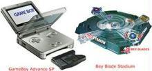 Game Boy Advance SP with Bey Blade Stadium